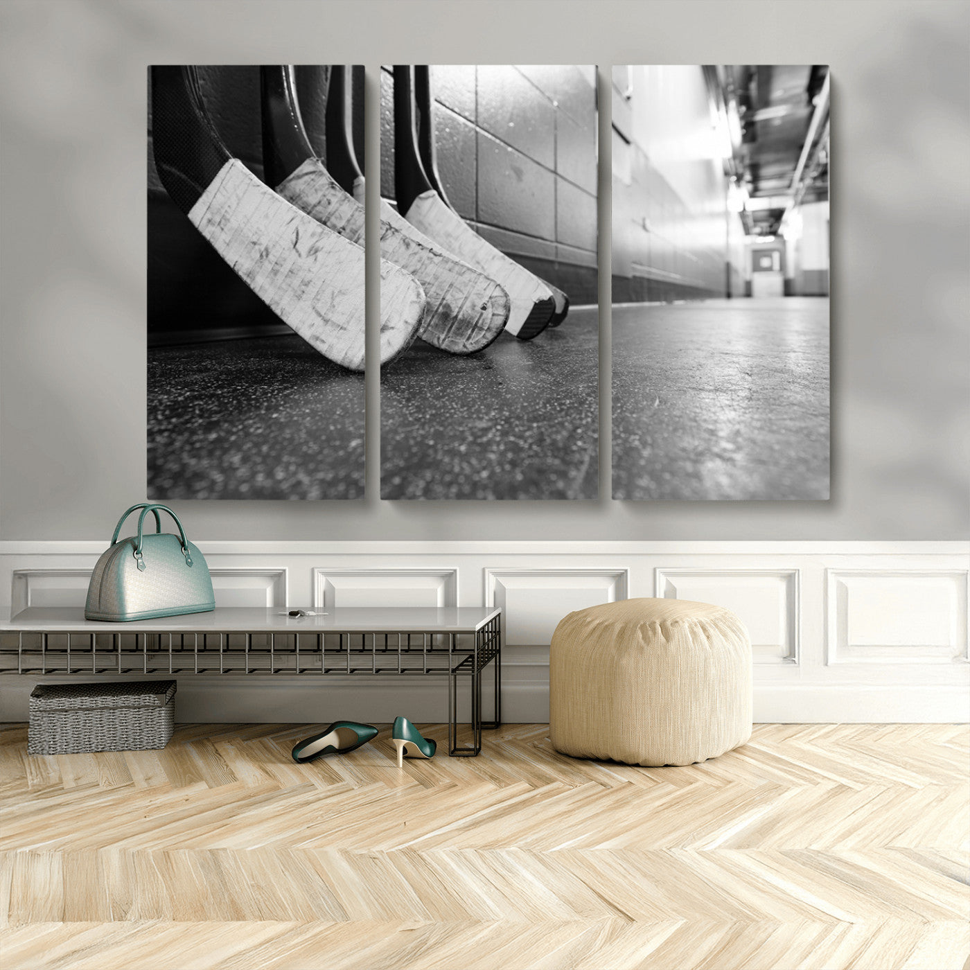 MGV-CV-48X32-3P - Ice Hockey Wall Art Canvas Print