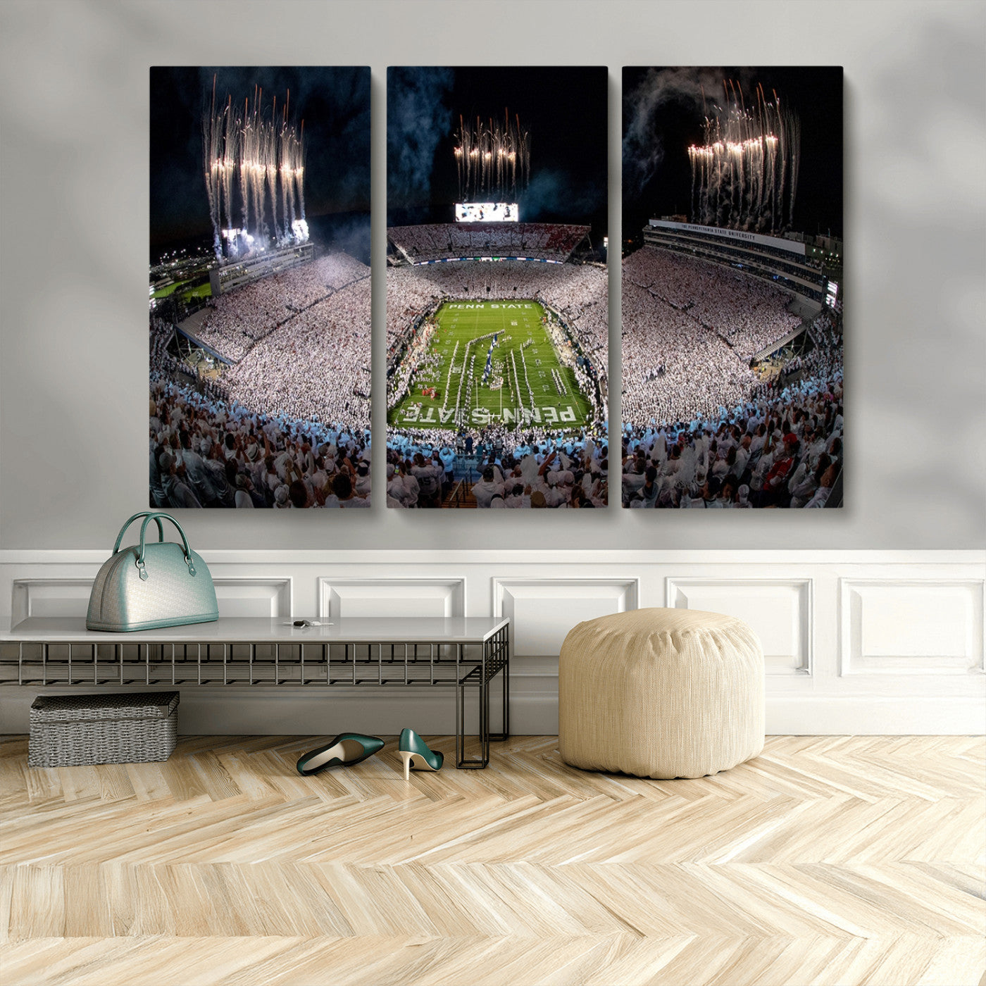 MGV-CV-48X32-3P - Penn Stadium Football Wall Art Canvas Print, Pennsylvania University Football Stadium