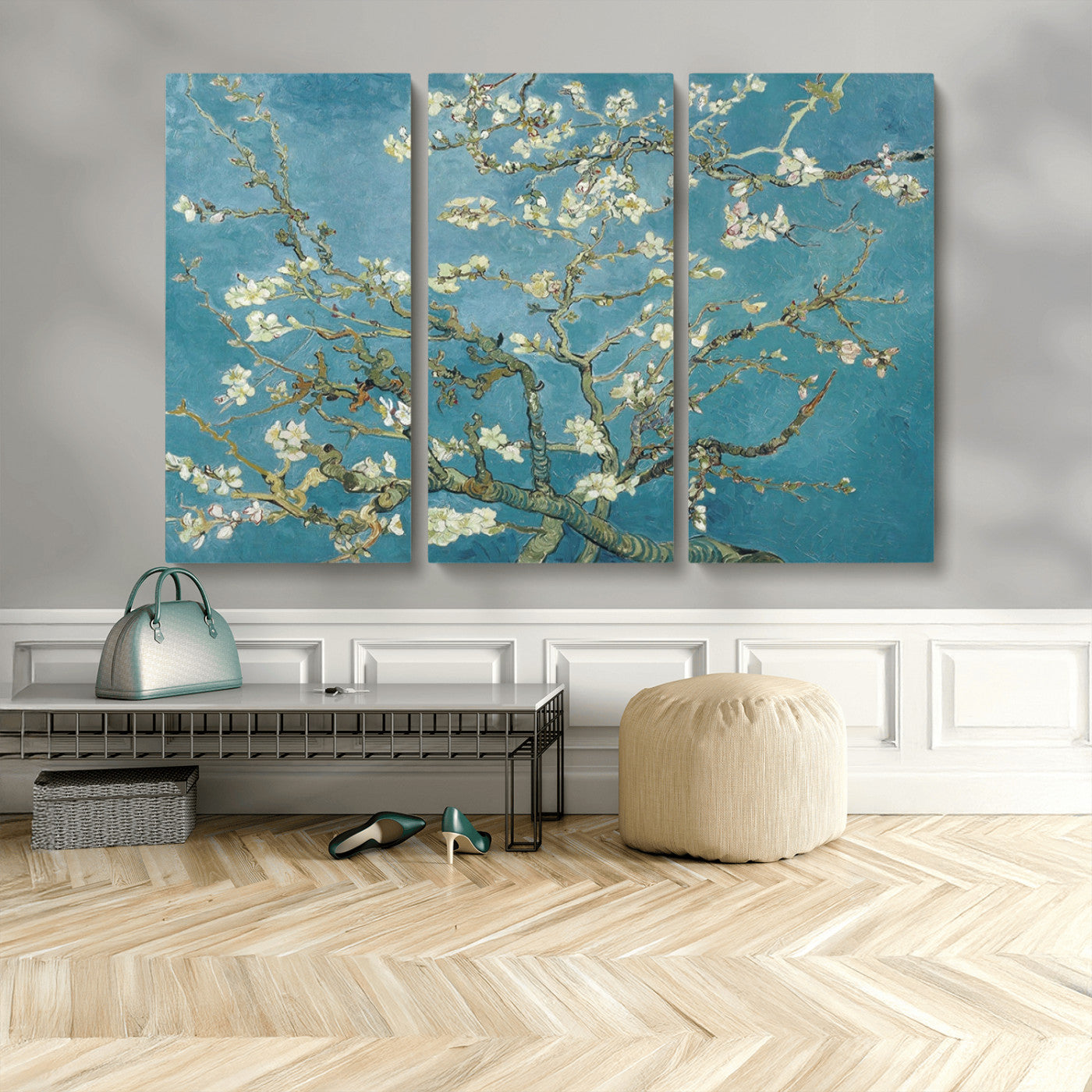 -Vincent Van Gogh's Almond Blossom Abstract Wall Art Canvas, Van Gogh Almond Blossom Canvas Print