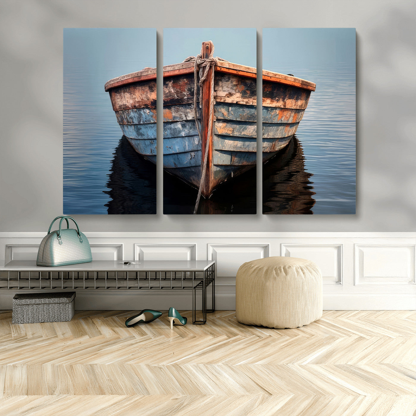 MGV-CV-48X32-3P - Stunning Vintage Boat Canvas Print | Nautical Wall