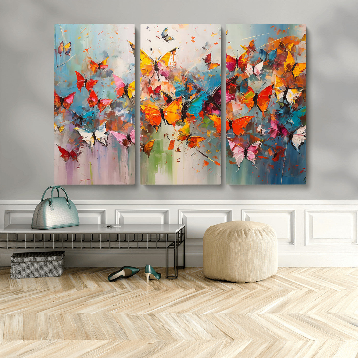 11835-MGV-CV-48X32-3P-Abstract Butterfly Wall Art Canvas Print