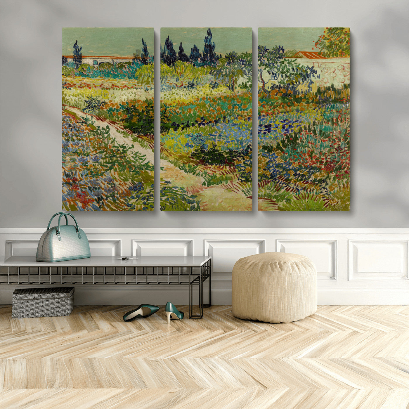 MGV-CV-48X32-3P - Vincent van Gogh Garden at Arles Wall Art Canvas Print