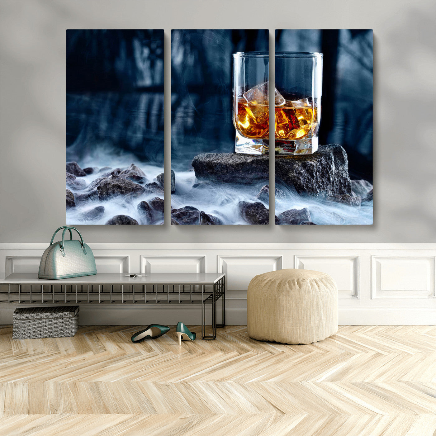 MGV-CV-48X32-3P - Whiskey Ice Wall Art Canvas Print