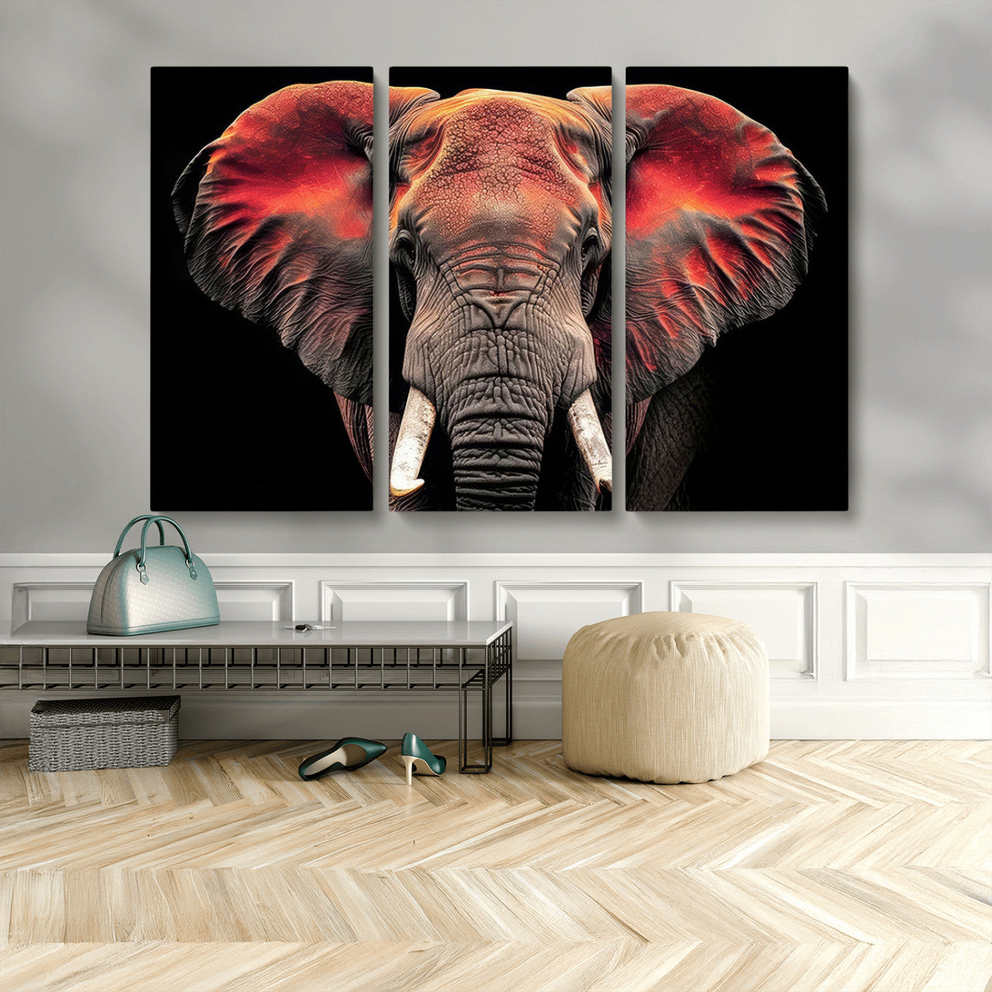 54719-MGV-CV-48X32-3P-Elephant Wall Art Canvas Print