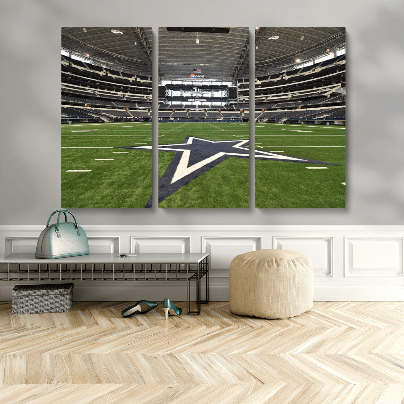 MGV-CV-48X32-3P - Dallas Cowboys Football Team Print - Arlington AT&T Stadium Wall Art Canvas Print