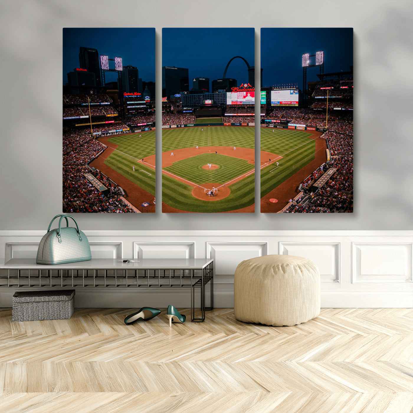 MGV-CV-48X32-3P - St. Louis Cardinals Baseball Team Print - Busch Stadium Wall Art Canvas Print