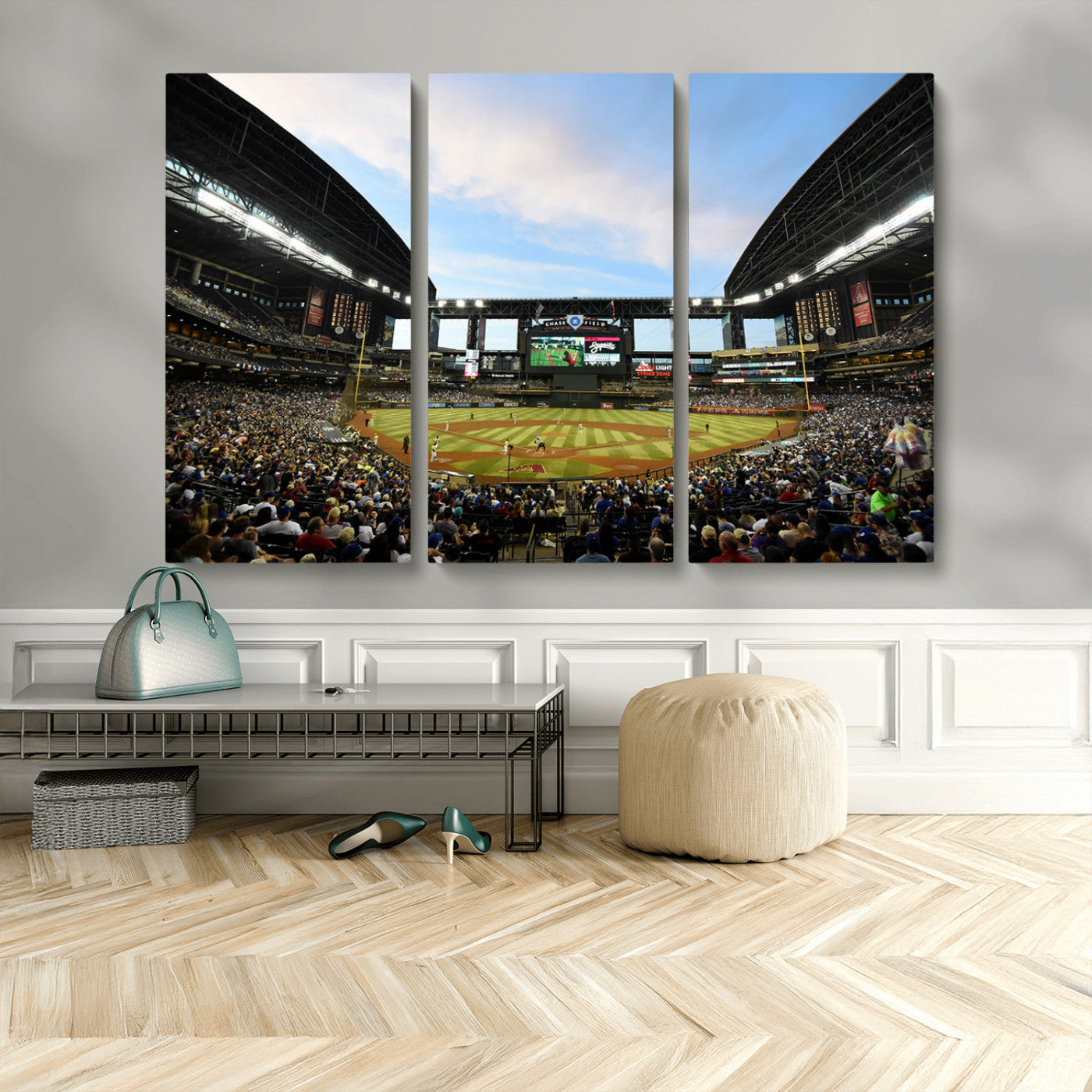 MGV-CV-48X32-3P - Arizona Diamondbacks Baseball Team Print - Phoenix Chase Field Stadium Wall Art Canvas Print