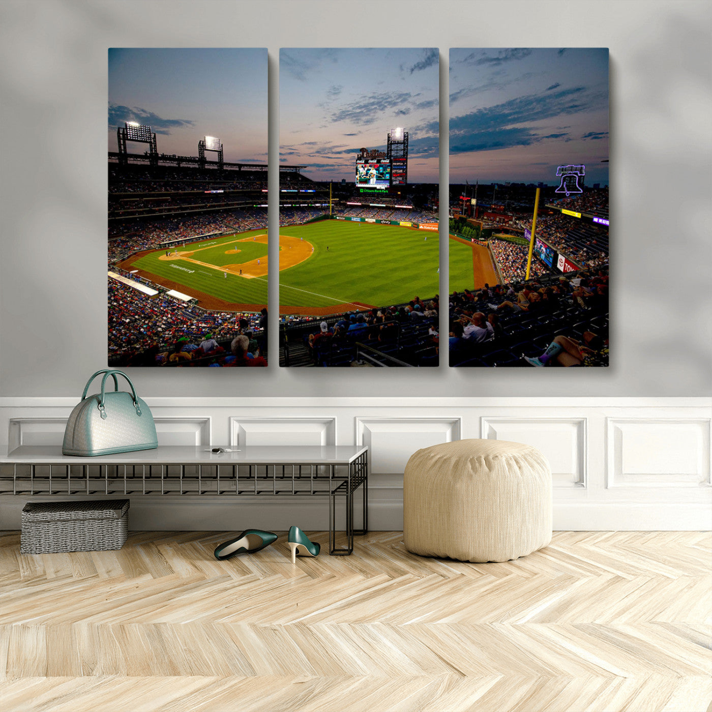 MGV-CV-48X32-3P - Philadelphia Phillies Baseball Team Print - Citizens Bank Park Stadium Wall Art Canvas Print