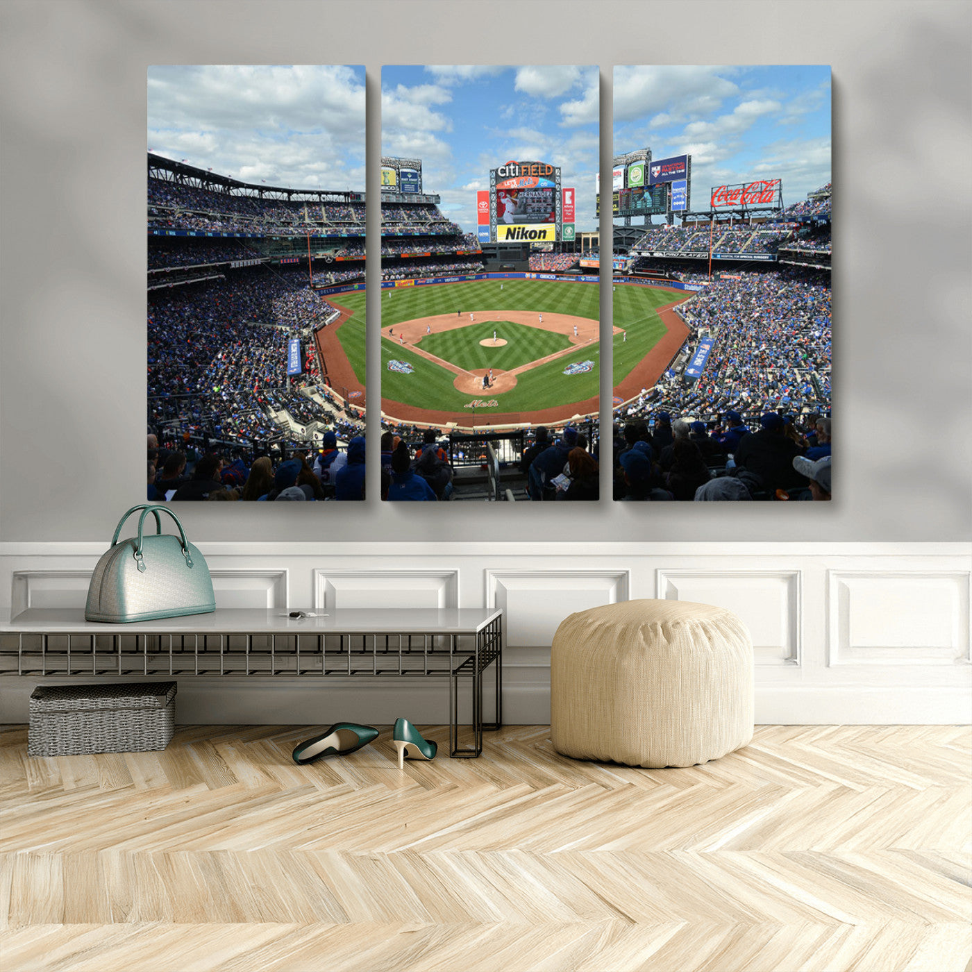 MGV-CV-48X32-3P - New York Mets Baseball Team Print - Citi Field Stadium Wall Art Canvas Print