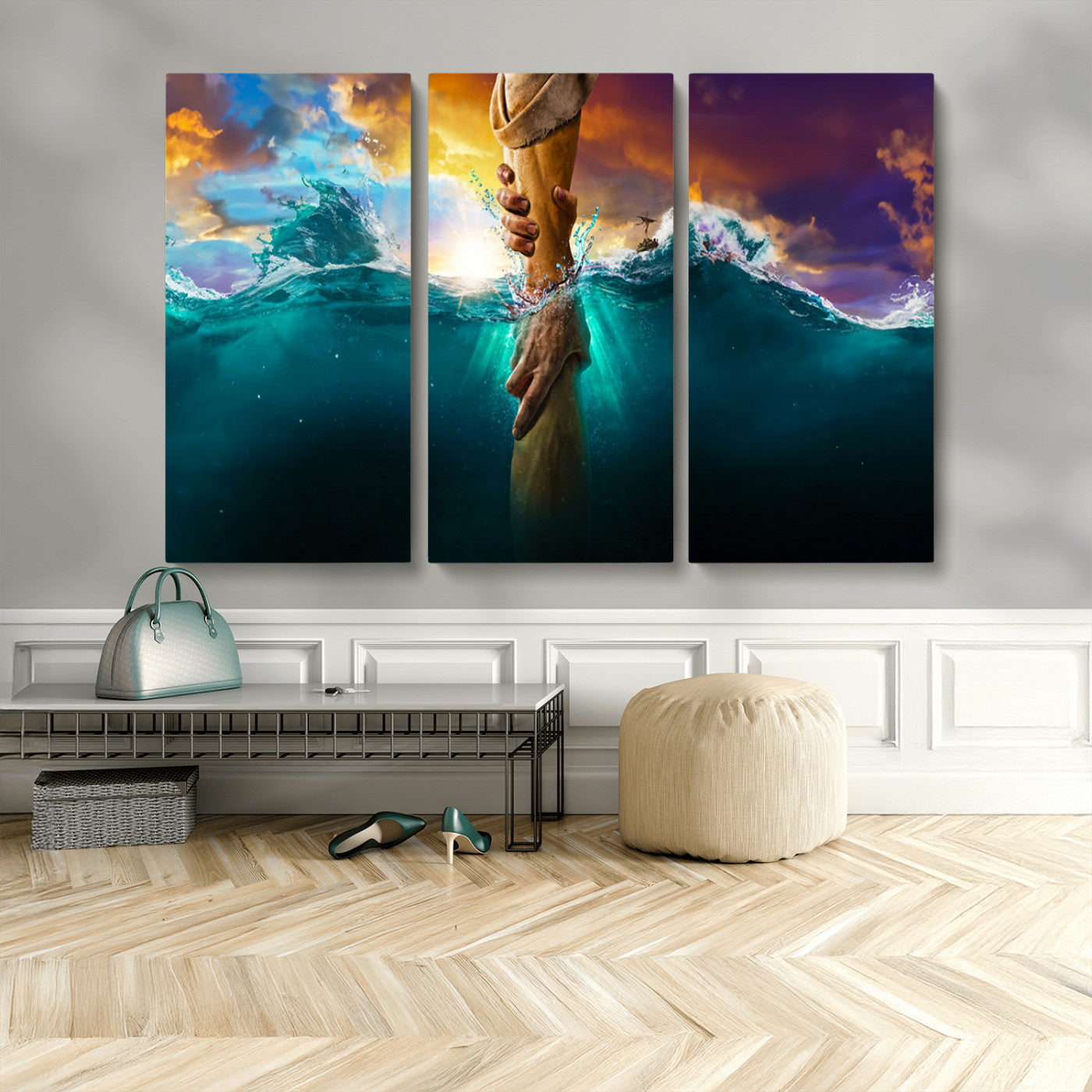 MGV-CV-48X32-3P - God Hand Wall Art Canvas Print