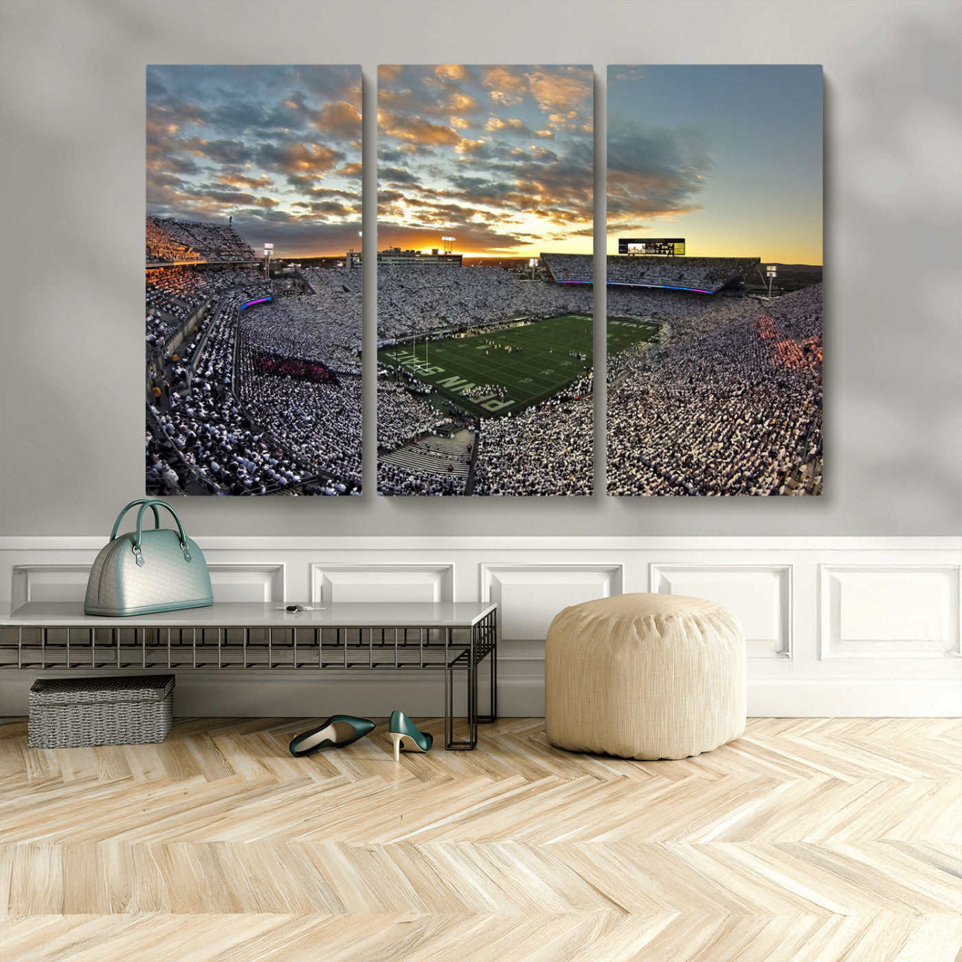 MGV-CV-48X32-3P - Beaver Stadium Wall Art - Penn State Stadium Wall Art | Penn Nittany Lions Football Match for Sport Room Decor