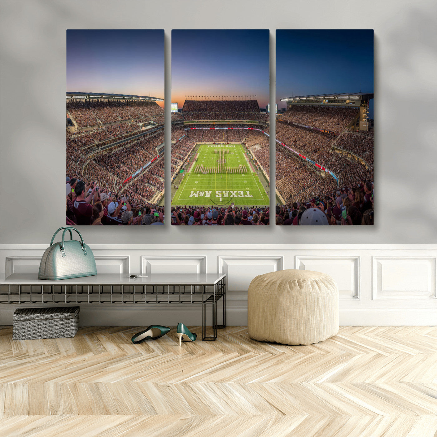 MGV-CV-48X32-3P - Kyle Field Wall Art Print | Large Texas A&M Aggies Football Canvas Print for Sports Enthusiasts | Framed, Ready-to-Hang Stadium Decor