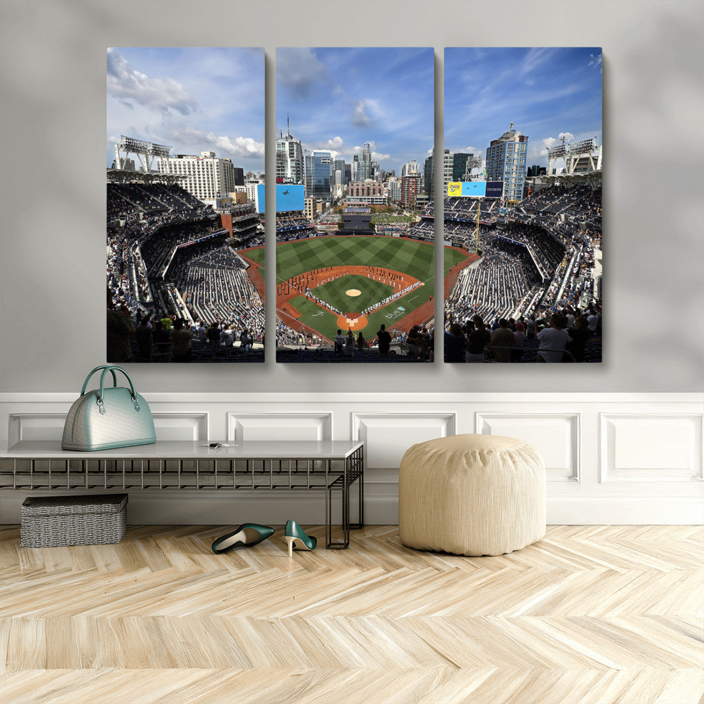 MGV-CV-48X32-3P - San Diego Padres Baseball Team Print - Petco Park Stadium Wall Art Canvas Print