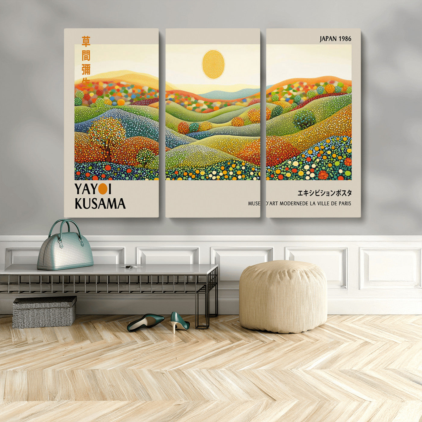 MGV-CV-48X32-3P - Yayoi Kusama Wall Art Print – Yayoi Kusama Wabi Sabi Japanese Wall Art Print - Vibrant Abstract