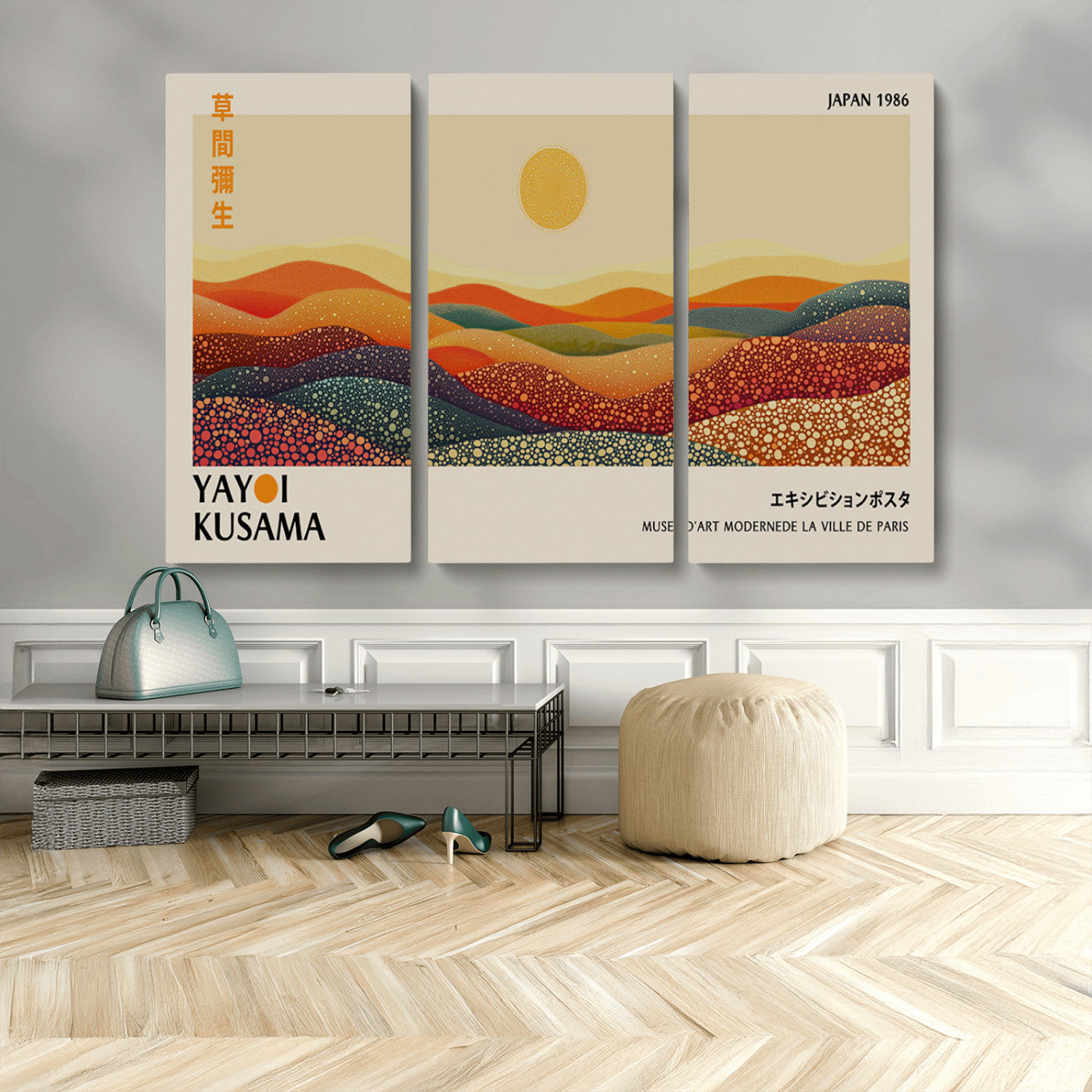MGV-CV-48X32-3P - Yayoi Kusama Art Print Wall Decor – Yayoi Kusama Wabi Sabi Japanese Wall Art Print - Vibrant