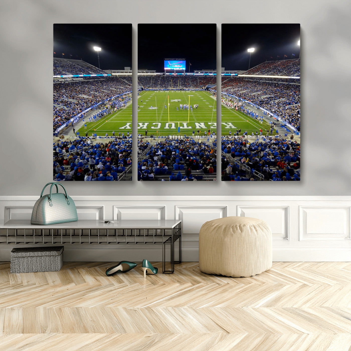 MGV-CV-48X32-3P - Kroger Field Canvas Wall Art - Kentucky Stadium Wall Art Print - Sunset Football Stadium Wall Decor