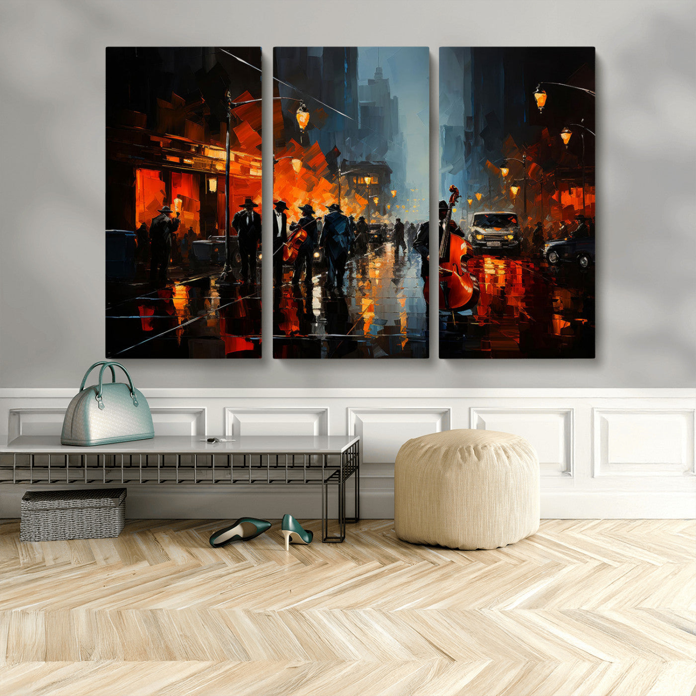 MGV-CV-48X32-3P - Winston Porter Jazz Wall Art - African American Music Canvas - Abstract Colorful Music Art - Framed