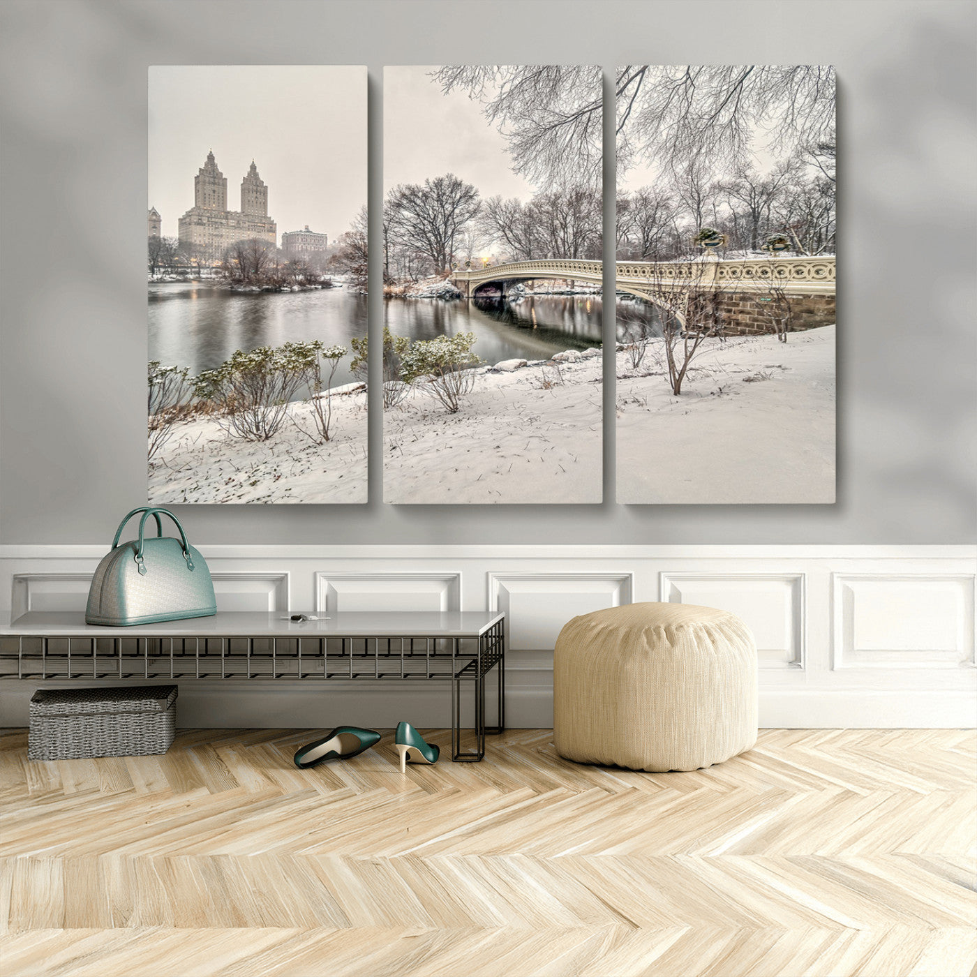 MGV-CV-48X32-3P - The Bow Bridge in Central Park Canvas, The Bow Bridge Canvas Print