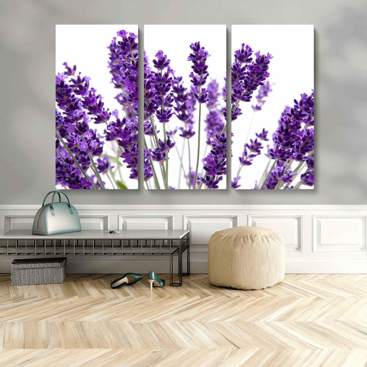 MGV-CV-48X32-3P - Lavender Flower Wall Art Canvas Print