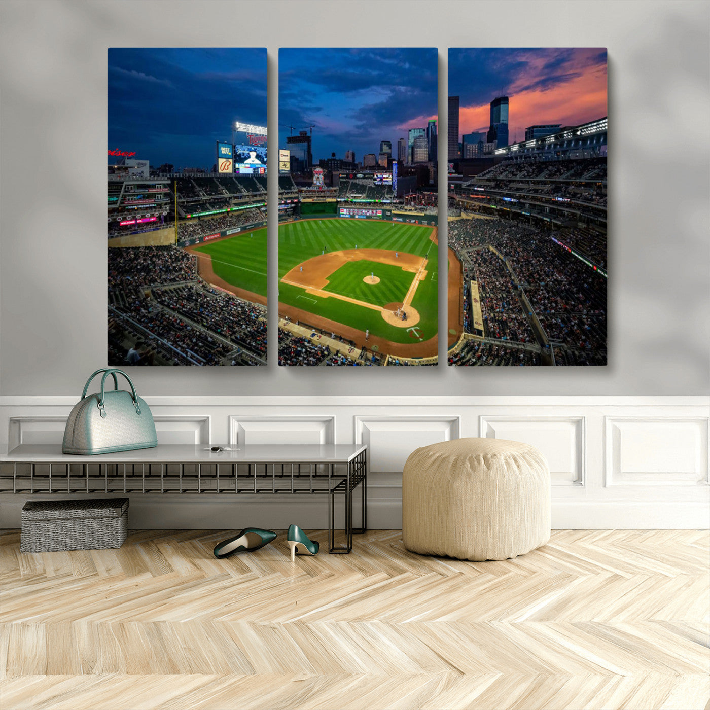 Target Field Wall Art Canvas Print, Baseball Stadium Print, Minneapolis Major League Baseball's Minnesota Twins