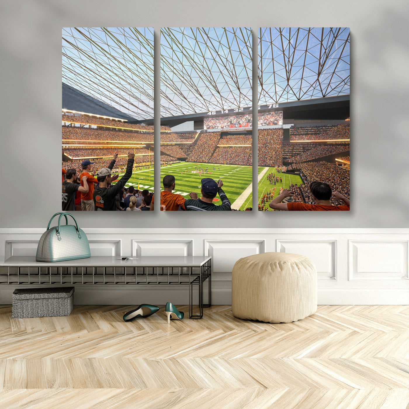 MGV-CV-48X32-3P - Cleveland Browns Stadium Wall Art - NFL Football Canvas Print