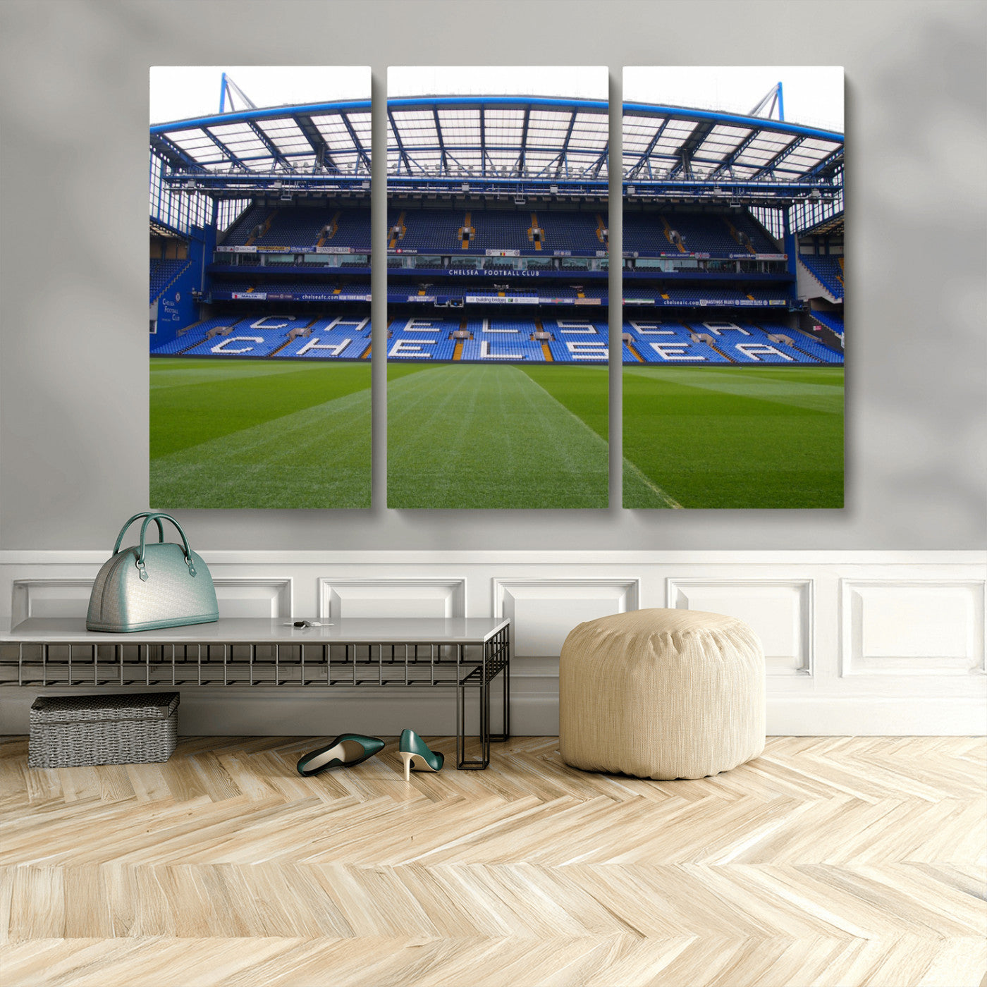 38616413CHELSA-MGV-CV-36X24-Stamford Bridge Chelsea Football Stadium Canvas Wall Art Print – Immersive Stadium Experience for Soccer Fans – Ready to Hang