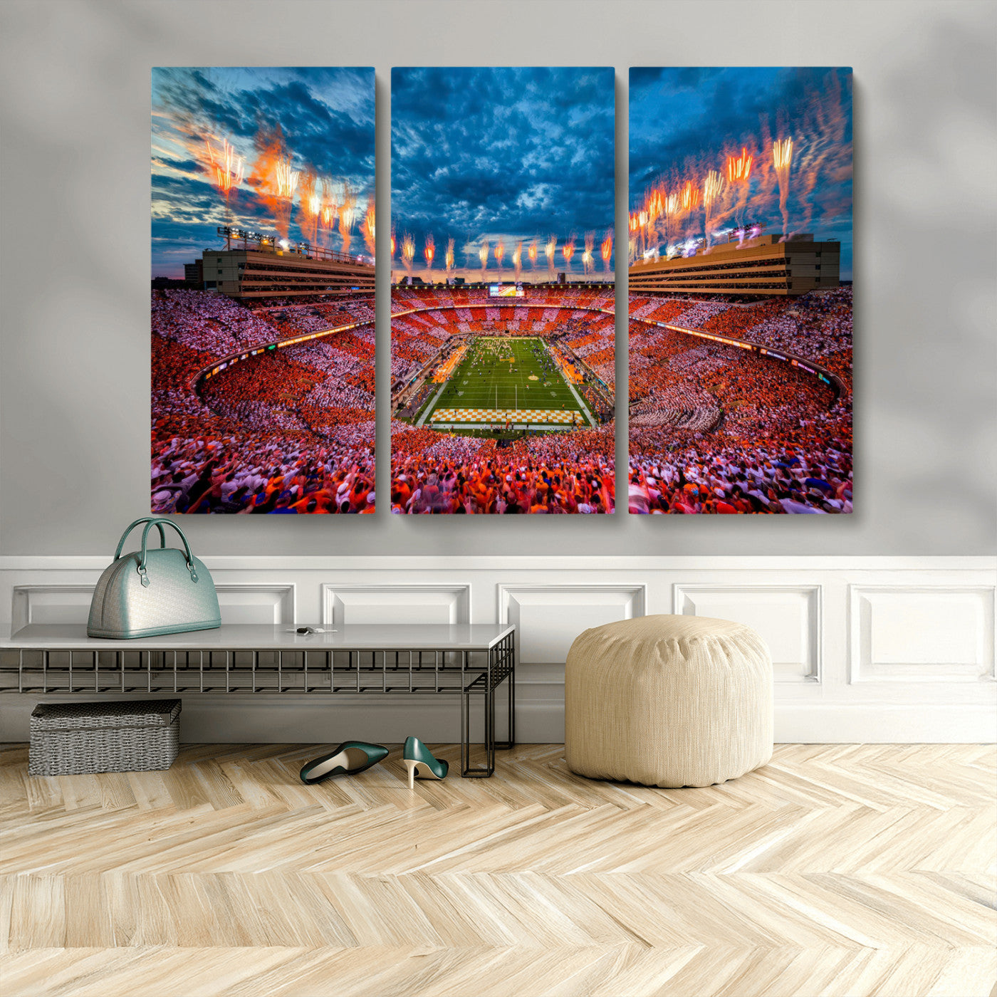Tennessee Neyland Stadium Wall Art Print, Sports Arena Canvas Wall Art, Panoramic Stadium Canvas Print, Modern Athletic Field Art Printing