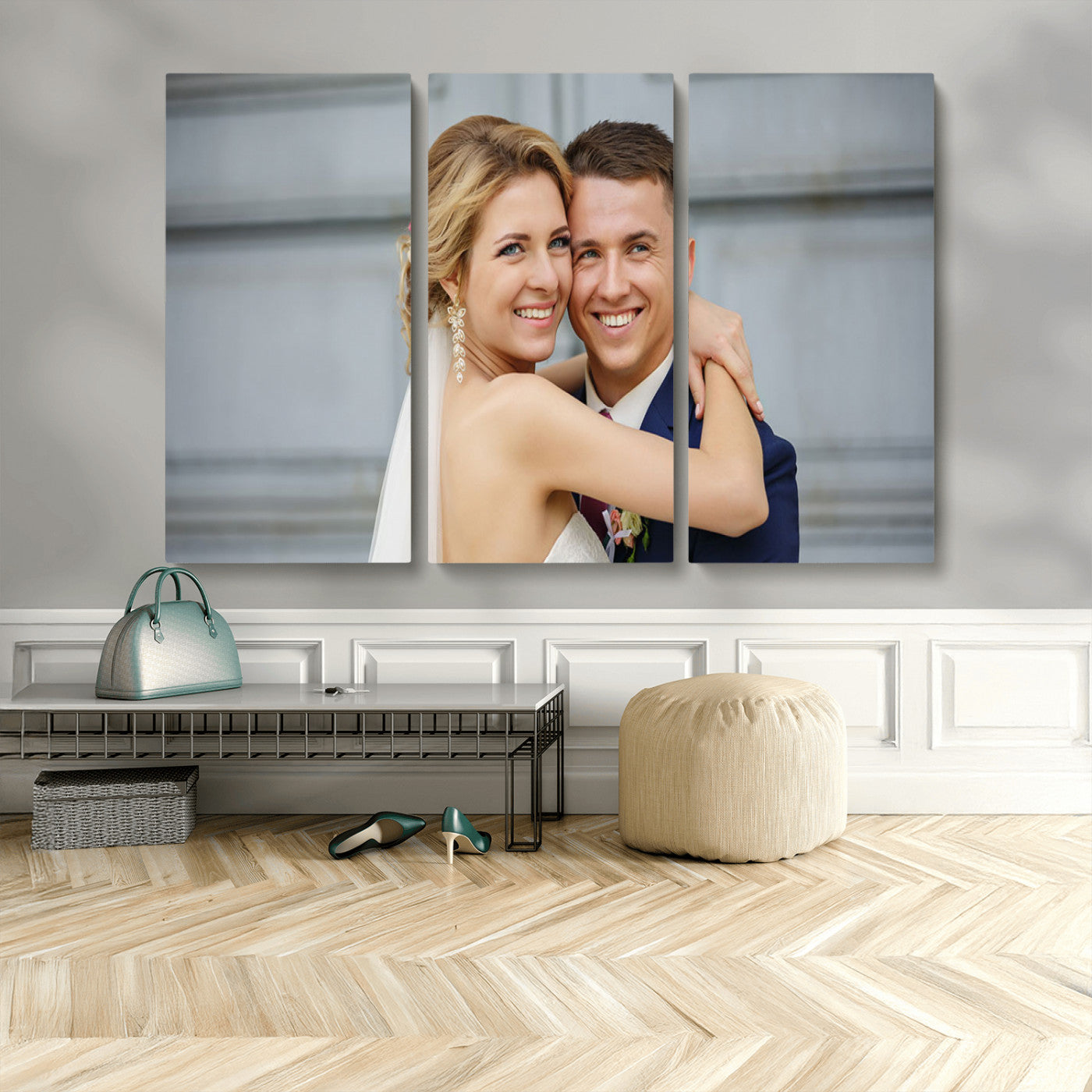 MGV-CV-48X32-3P - Create Your Own Photo Framed Canvas Print - Custom Personalized Wall Art Print for Gift