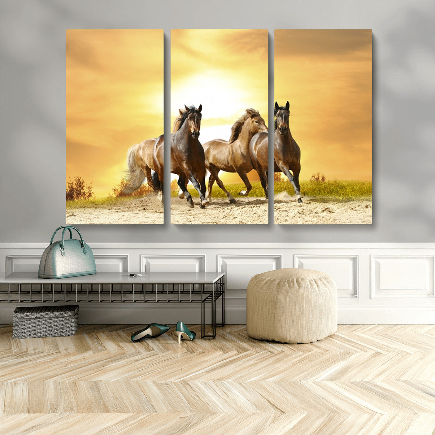 MGV-CV-48X32-3P - Wild Horses Wall Art Canvas Print