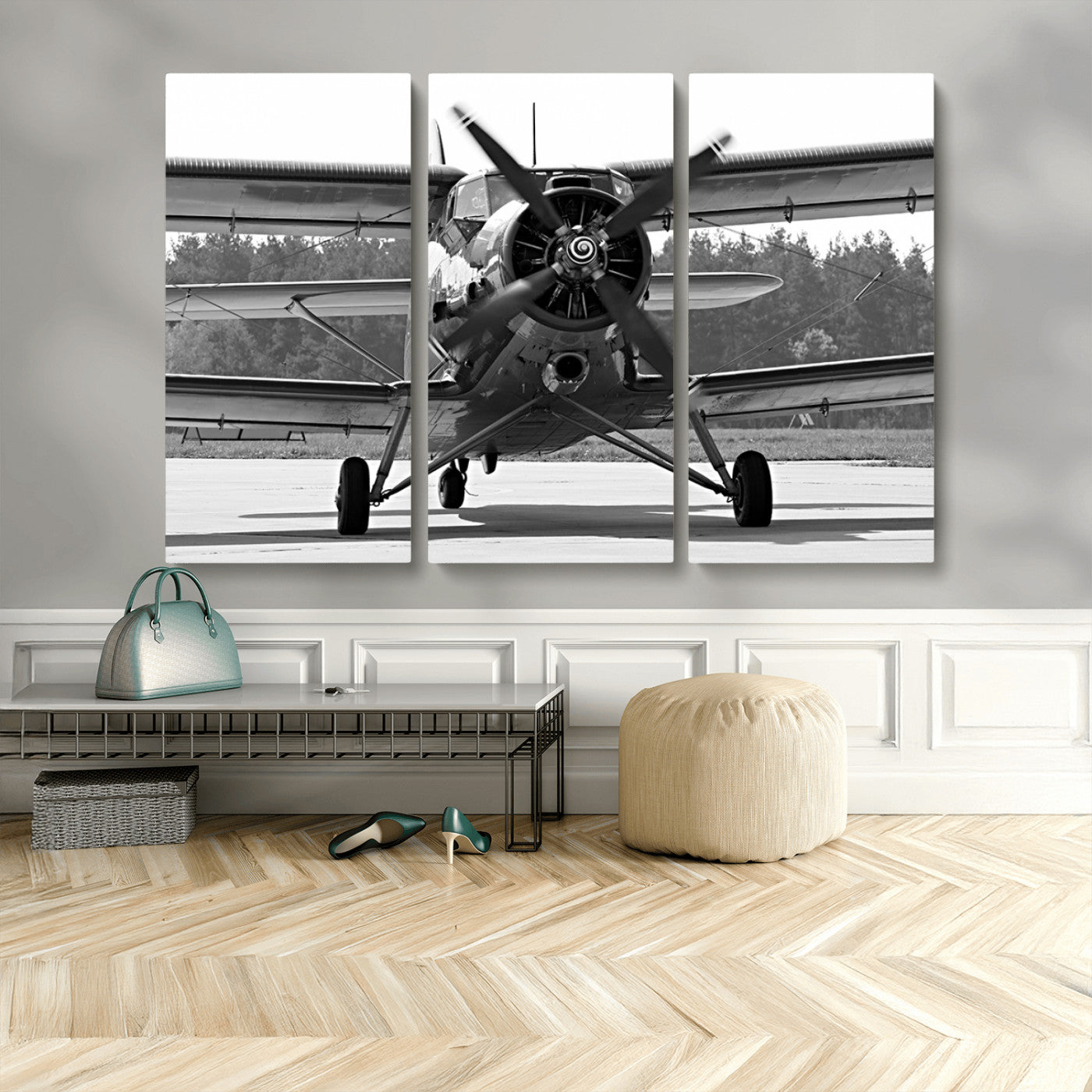 MGV-CV-48X32-3P - Wall Art Old War Plane Canvas Print