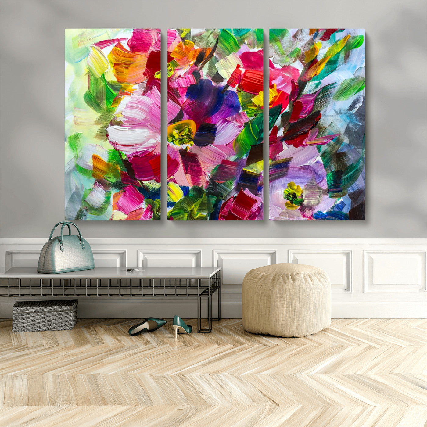 MGV-CV-48X32-3P - Oil Flower Abstract Canvas Print