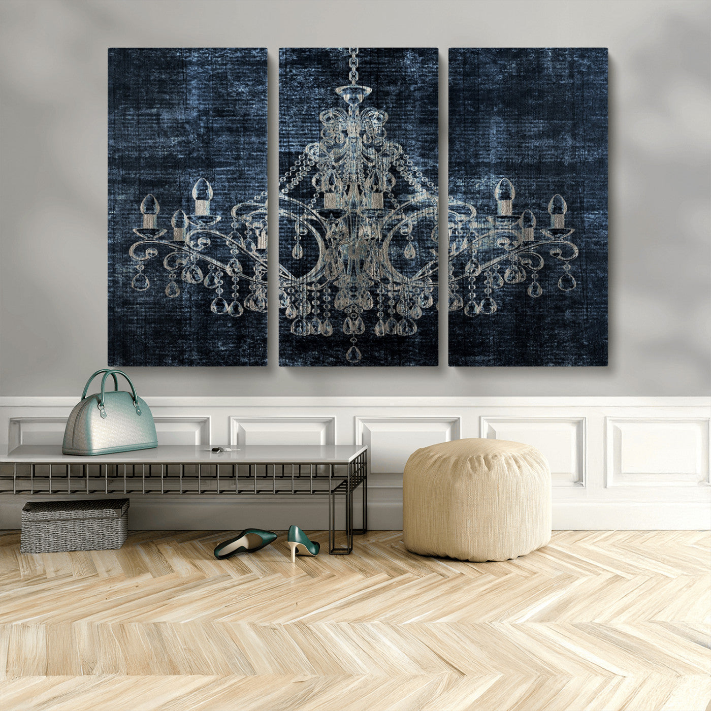 MGV-CV-48X32-3P - Dark Chandelier Wall Art Canvas Print