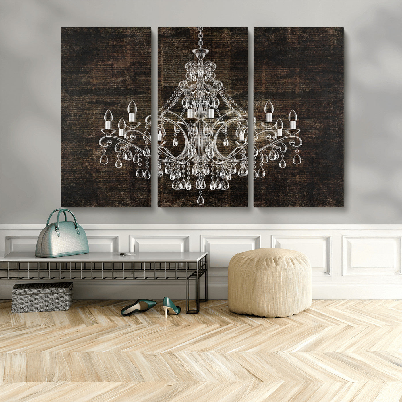 MGV-CV-48X32-3P - Rustic Chandelier Canvas Print