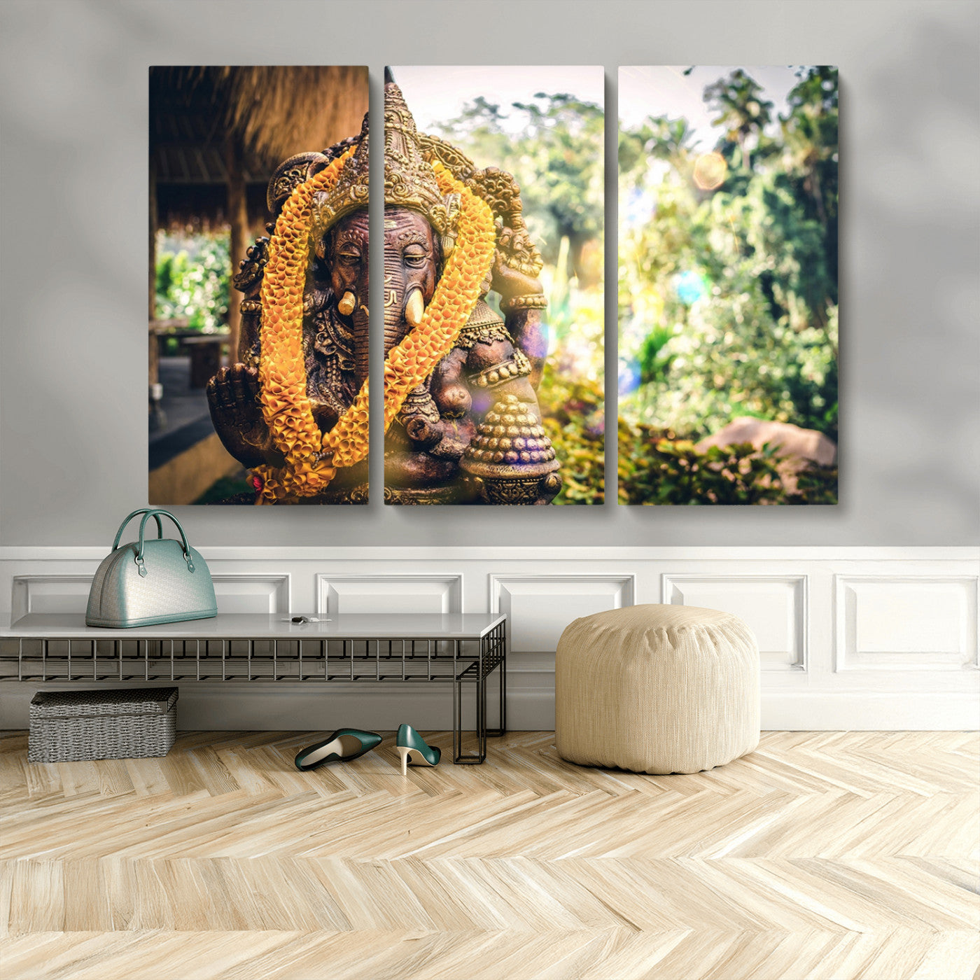 MGV-CV-48X32-3P - Hinduism Statue Wall Art Canvas Print
