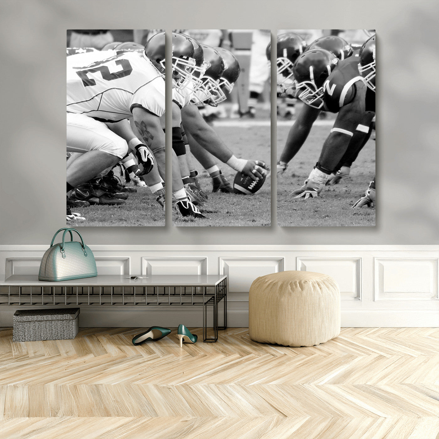 MGV-CV-48X32-3P - American Football Player Wall Art Canvas Print