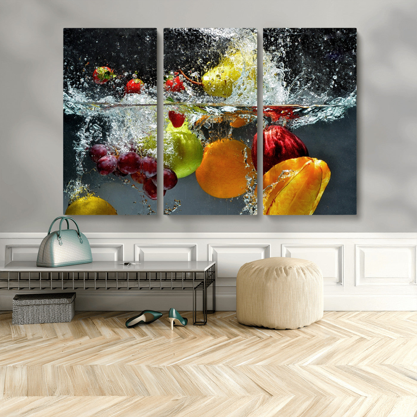 MGV-CV-48X32-3P - Kithen Vegetables World Wall Art Canvas Print