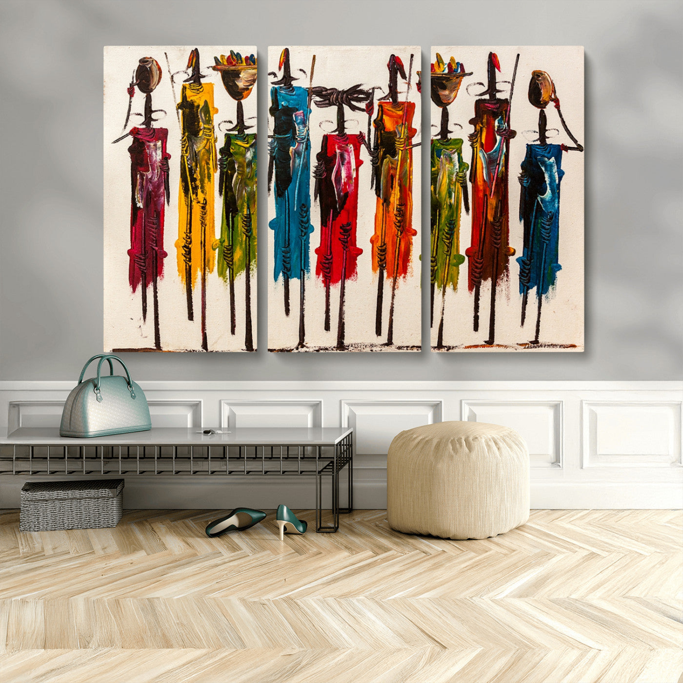 MGV-CV-48X32-3P - Abstract African Women Wall Art Canvas Print