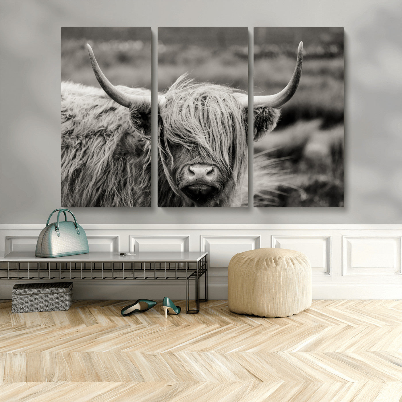 MGV-CV-48X32-3P - Cow Focus Canvas Wall Art Print