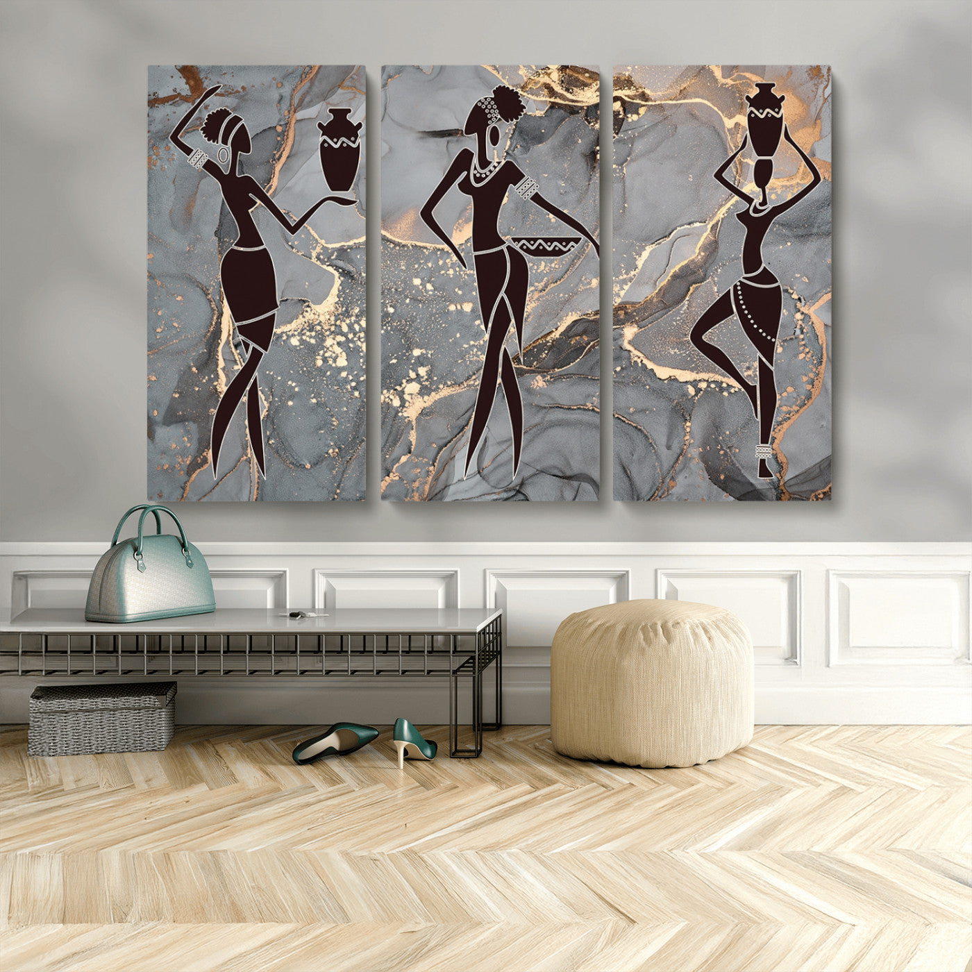 MGV-CV-48X32-3P - Abstract African Womens Art Canvas Print
