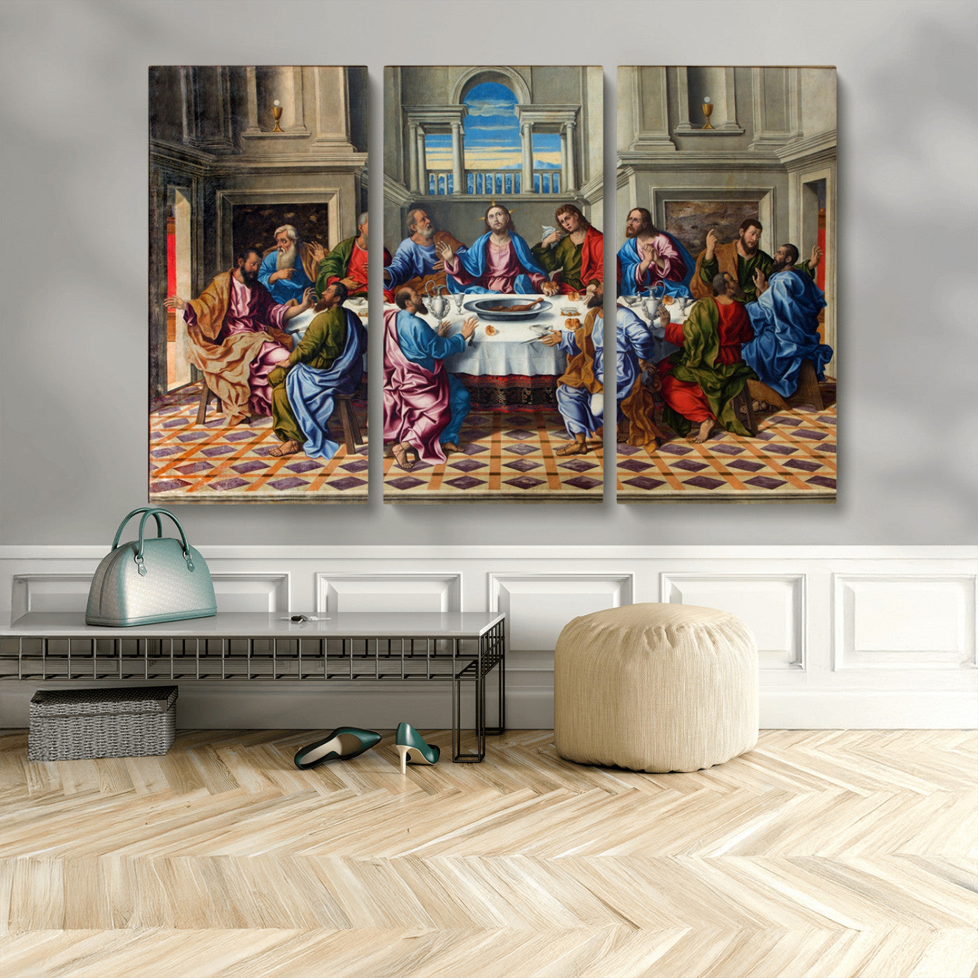 MGV-CV-48X32-3P - The Last Supper Multi Panel Canvas Wall Art