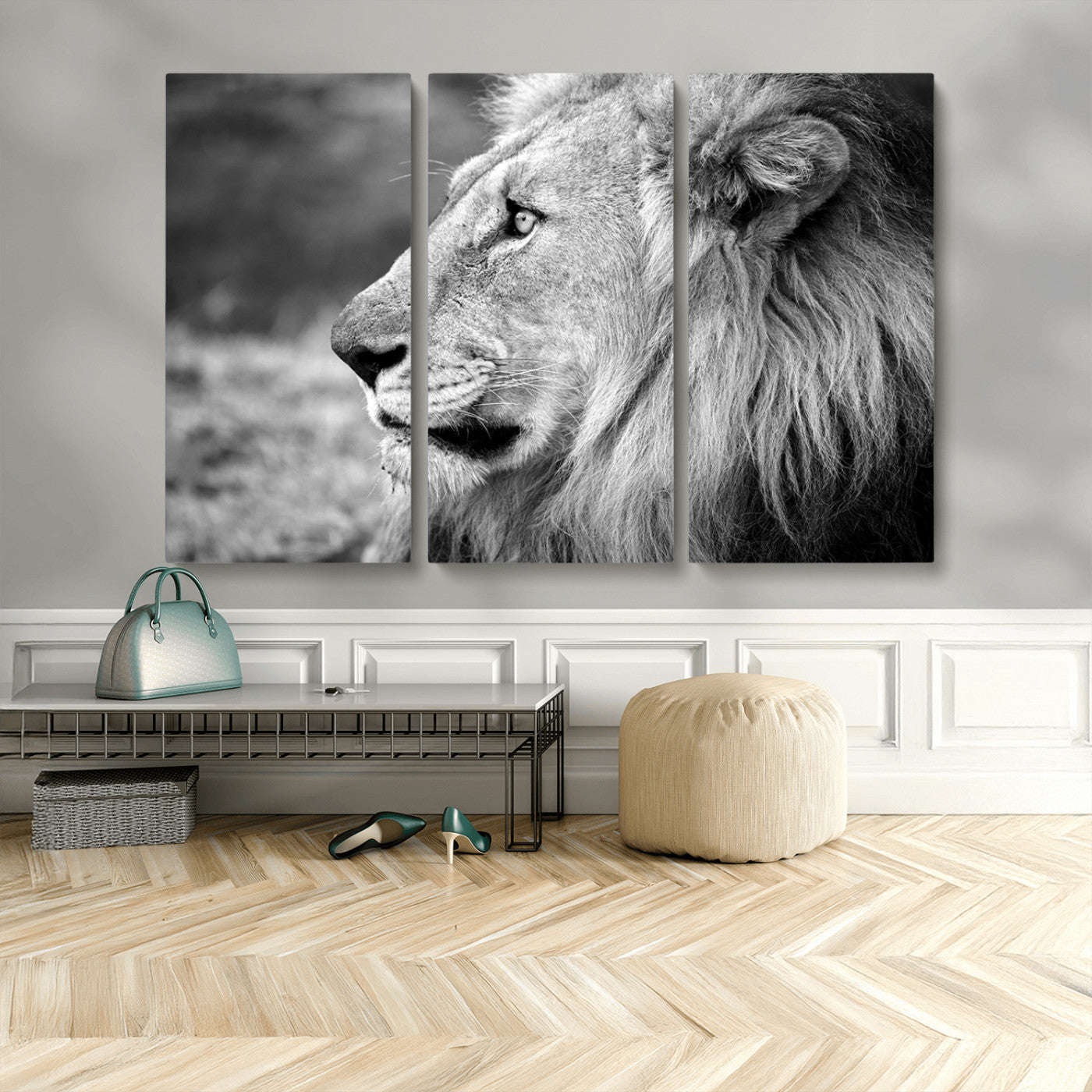 MGV-CV-48X32-3P - African Lion Wall Art Canvas Print