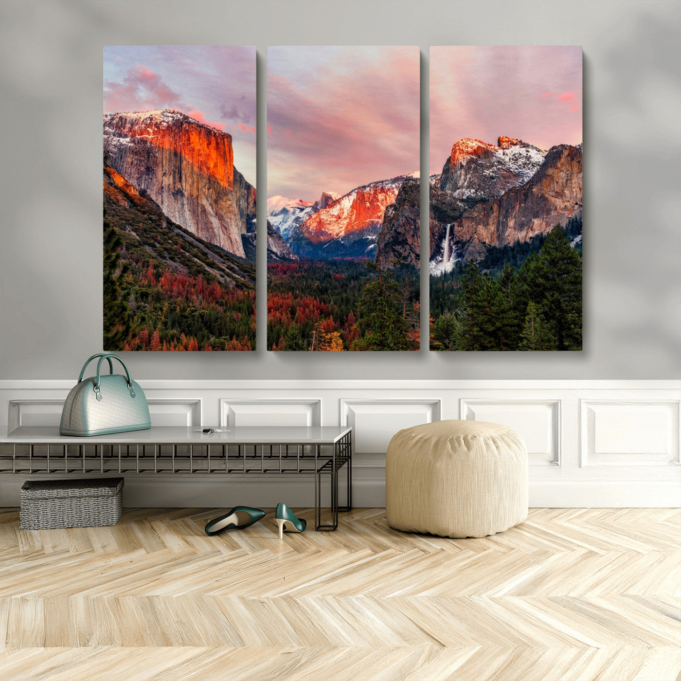MGV-CV-48X32-3P - Yosemite Half Dome Wall Art Canvas Print El Capitan