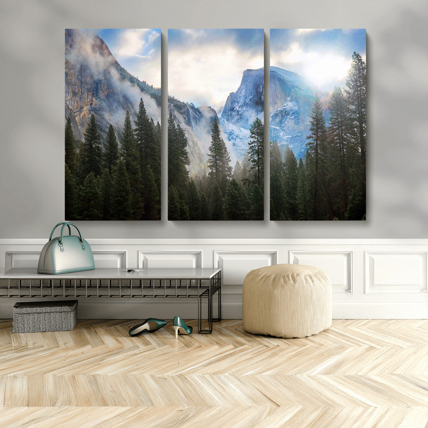 MGV-CV-48X32-3P - Half Dome Yosemite Calinia Wall Art Canvas Print El Capitan
