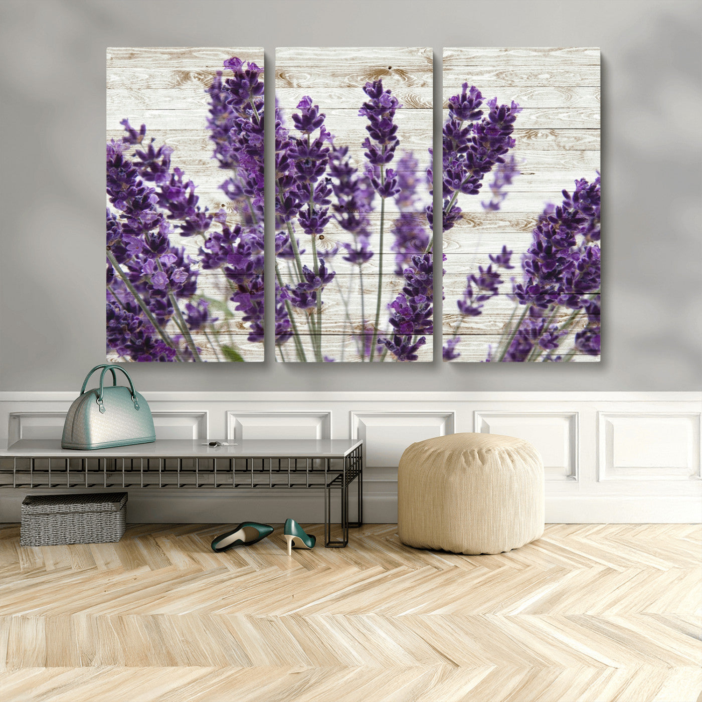 MGV-CV-48X32-3P - Lavender Canvas Wall Art Flower Print