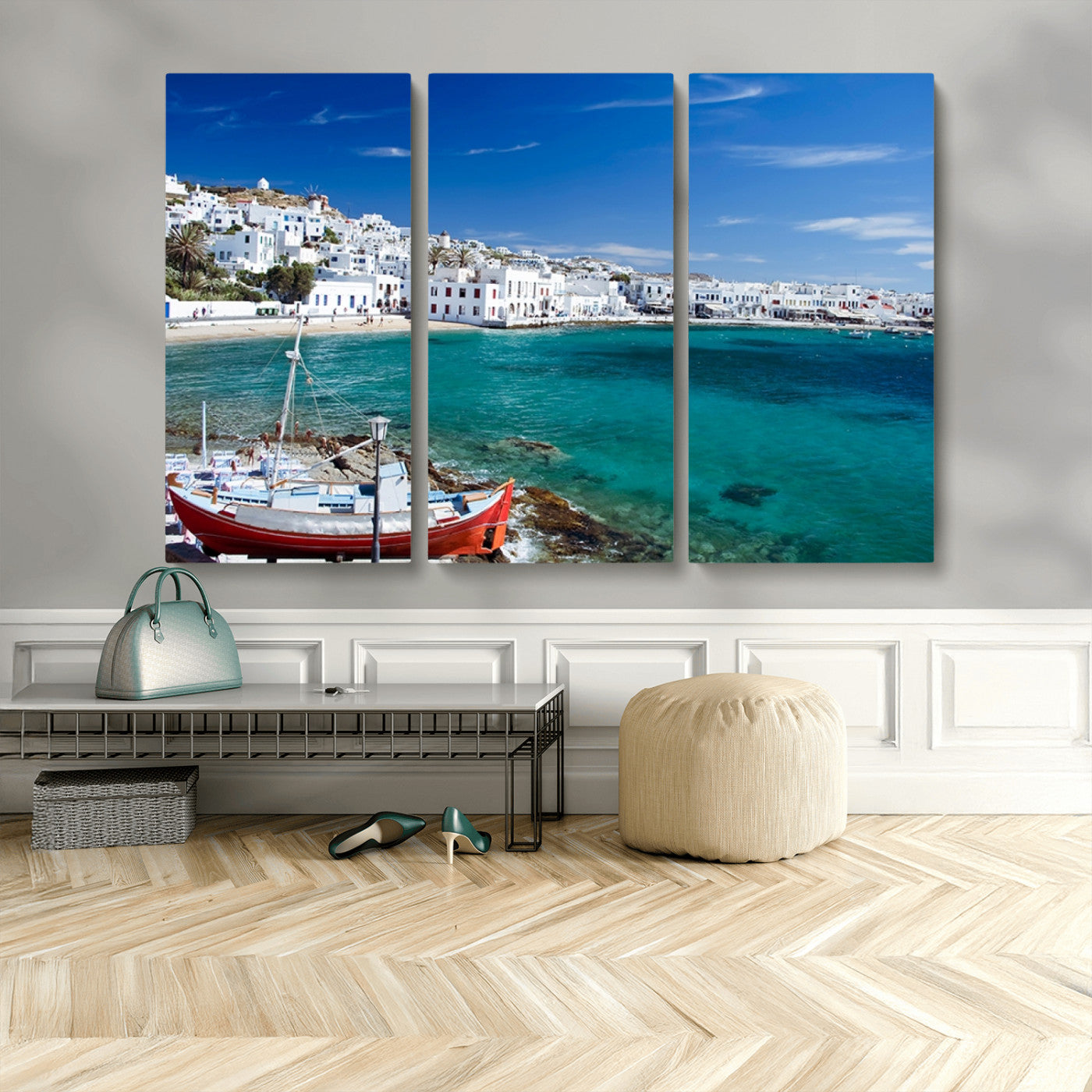 MGV-CV-48X32-3P - Santorini Wall Art Canvas Print