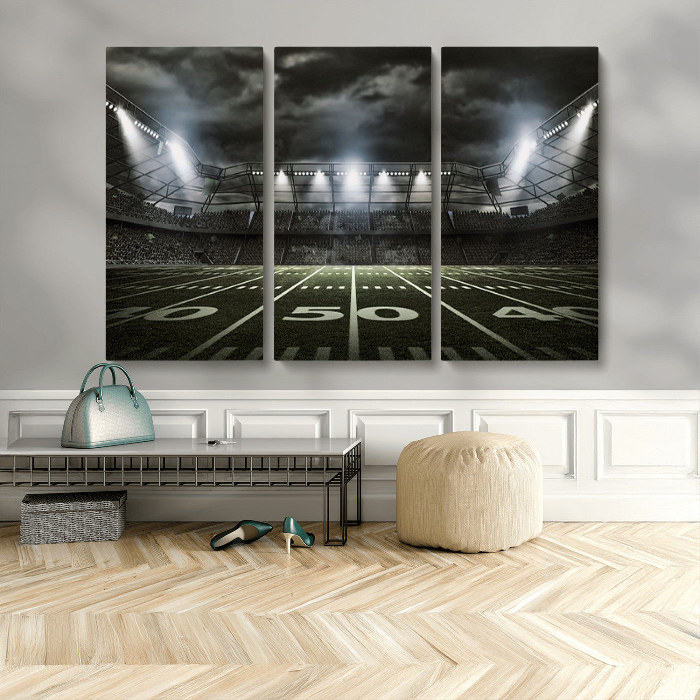 -American Football Stadium Wall Art Canvas Print, Stadium Sport Wall Art Print