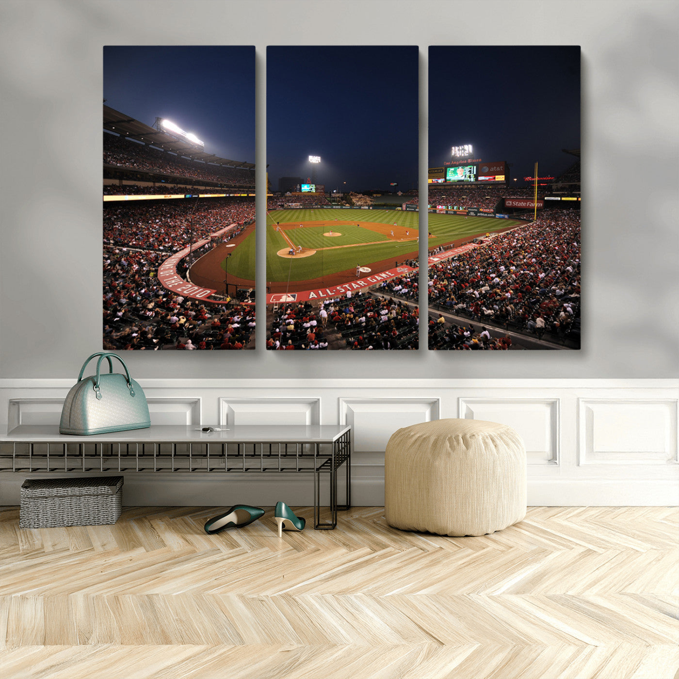 MGV-CV-48X32-3P - Los Angeles Angels Baseball Team Print - Anaheim Angel Stadium Wall Art Canvas Print