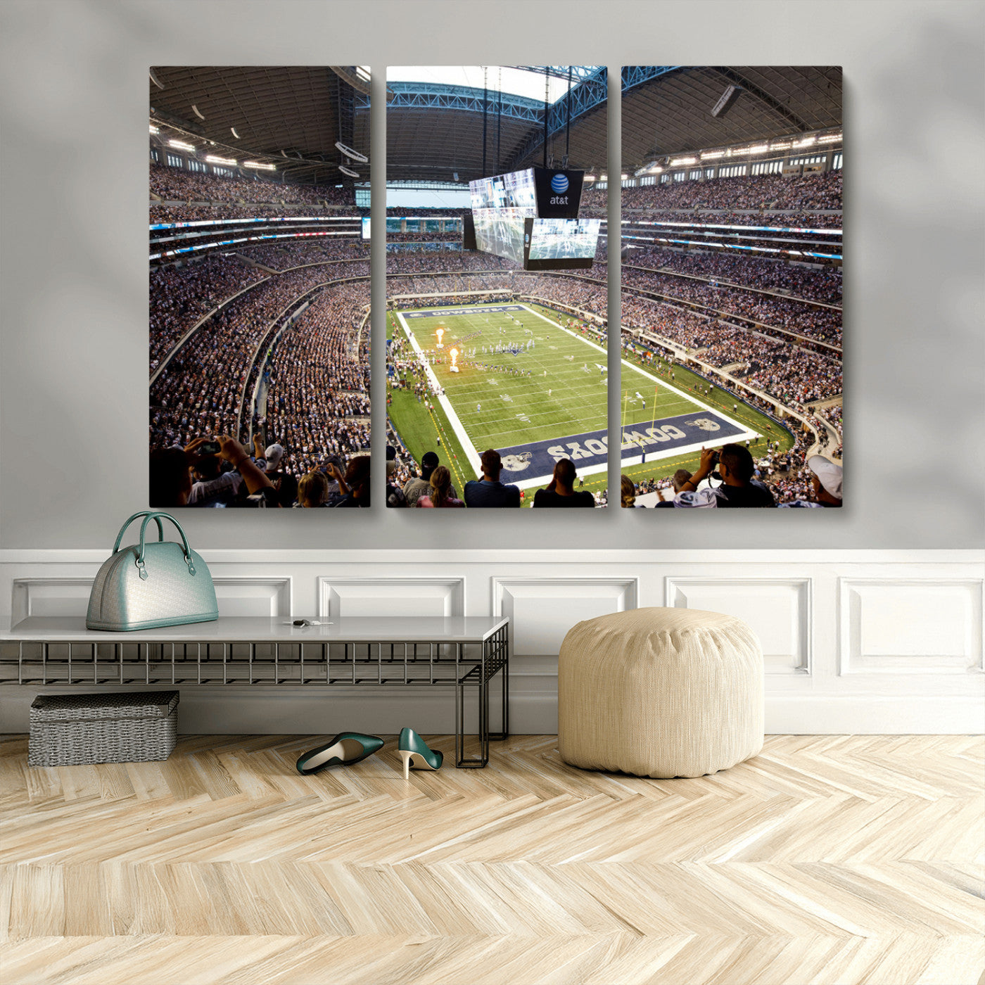 MGV-CV-48X32-3P - Dallas Cowboys Football Team Print - Arlington AT&T Stadium Wall Art Canvas Print