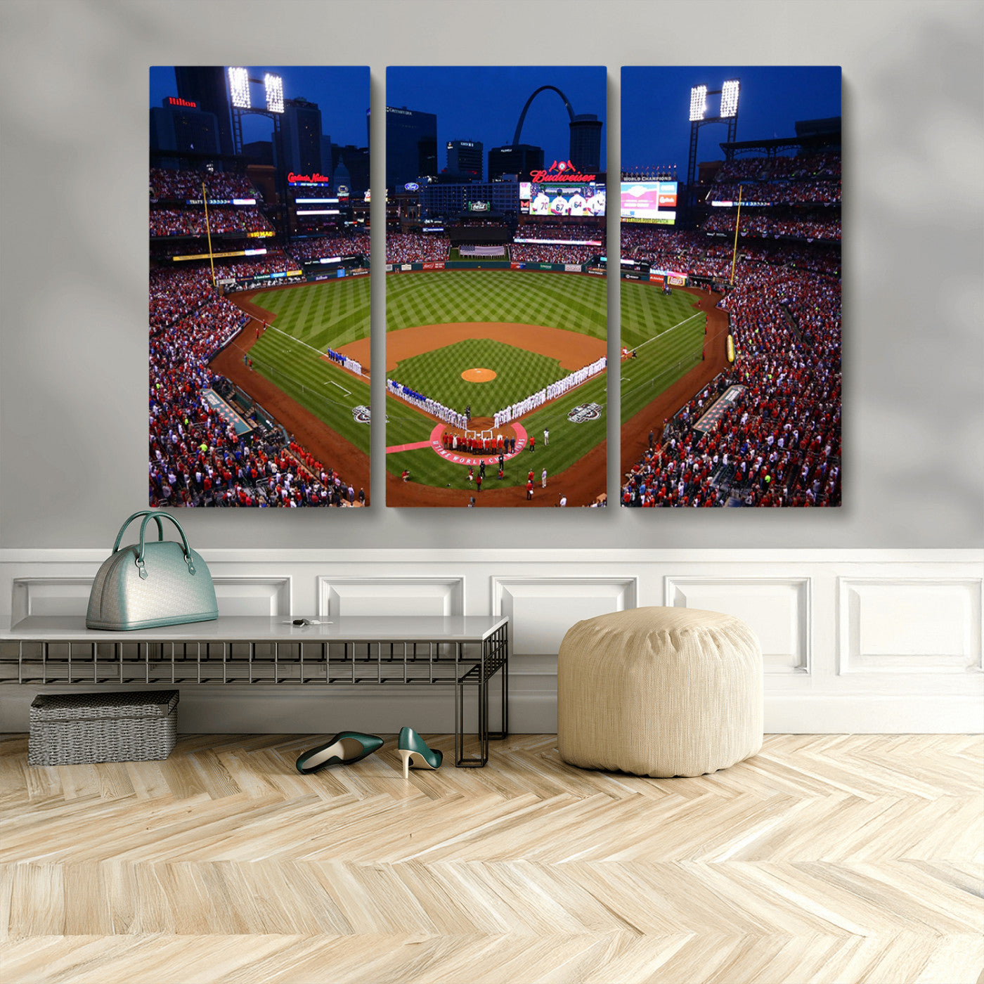 MGV-CV-48X32-3P - St. Louis Cardinals Baseball Team Print - Busch Stadium Wall Art Canvas Print