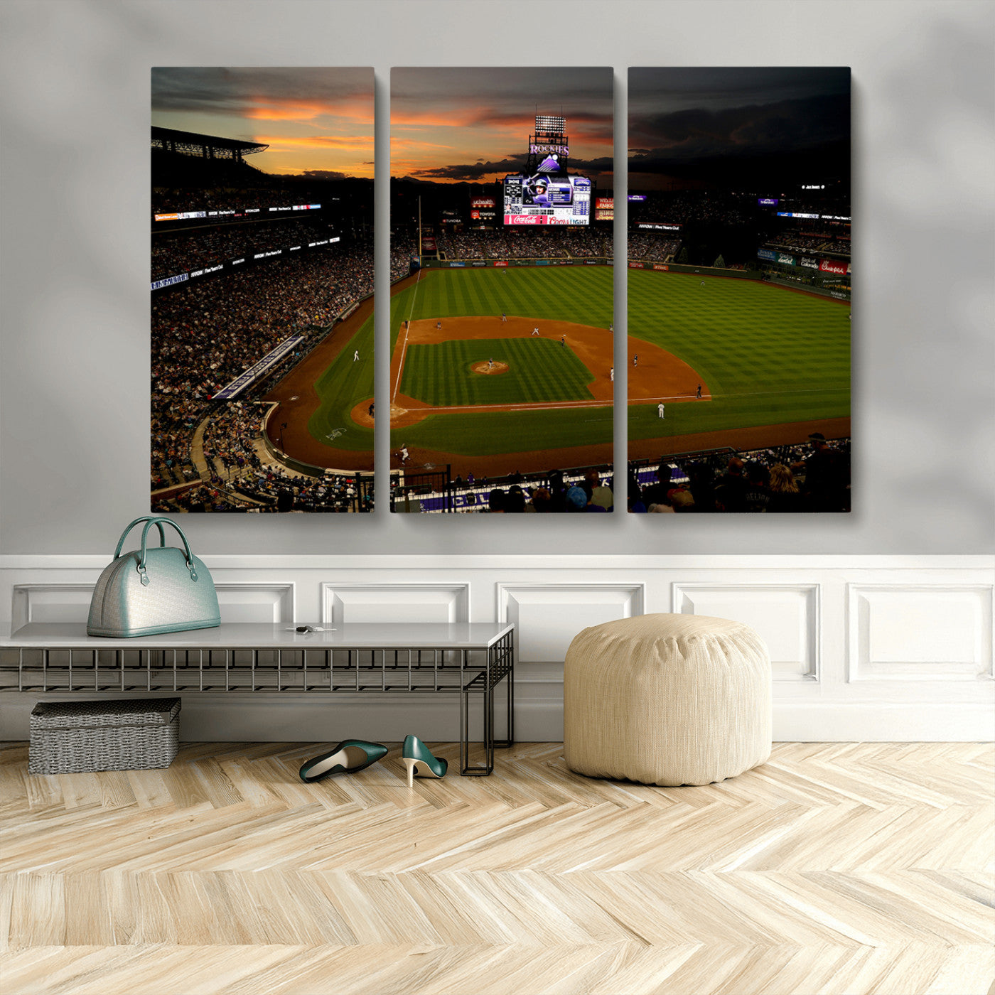 MGV-CV-48X32-3P - Colorado Rockies Coors Field Wall Art Canvas Print - MLB Baseball Stadium